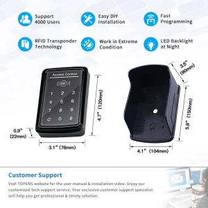 Touch Panel Wired Keypad — Smart Lock, TOPENS
