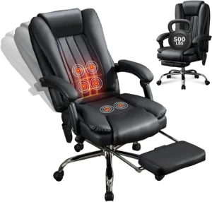 Vibration & Heat Massage Office Chair with Foot Rest — Massage Chairs, KWKSV