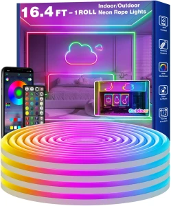 16.4ft LED Neon Rope Lights with App Control and Remote — LED Strip Lights, RCUICA