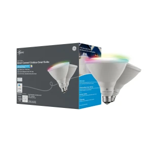 Smart LED PAR38 Flood Light Bulb, Color Changing, 90W Equivalent, WiFi, Pack of 2 — Smart Light Bulb, GE