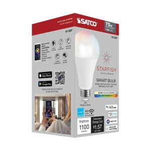 WiFi-Control A21 LED Color-Changing and Tunable White Smart Light Bulb — Smart Light Bulb, Satco