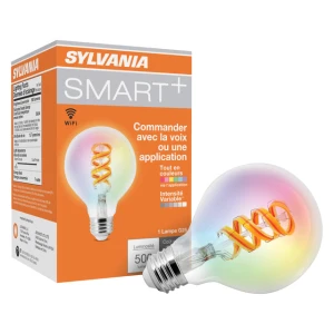 WiFi LED Smart G25 RGBW Color and Amber Finish Filament Light Bulb, 7W Efficient — Smart Light Bulb, LEDVANCE