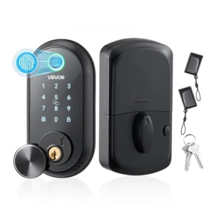Electronic Biometric Deadbolt, Matte Black — Smart Lock, VEVOR