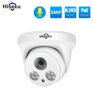 5MP PoE IP Dome Camera, White — Security Camera, Hiseeu