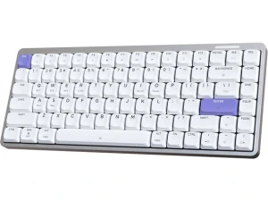 Low-profile aluminum mechanical keyboard, White & Purple — Bluetooth Keyboard, EPOMAKER