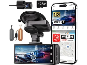 4K Dual-Channel Dash Camera with Hardwire Kit and 128GB SD Card — Dash Cam, REDTIGER