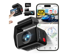 4K Front and 1080p Rear Dash Cam with 64GB Card — Dash Cam, REDTIGER
