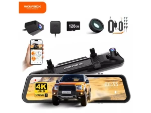 Mirror Dash Cam, Black — Dash Cam, WOLFBOX