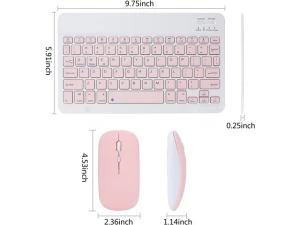 Bluetooth Keyboard and Mouse Combo, Pink — Bluetooth Keyboard, TOOYA