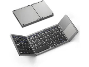 Foldable Bluetooth Keyboard with Touchpad, Space Gray — Bluetooth Keyboard, usbroway