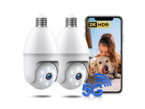 Light Bulb Security Camera, 2K, 360° PTZ, 2-Pack — Security Camera, Generic Logic, Inc.