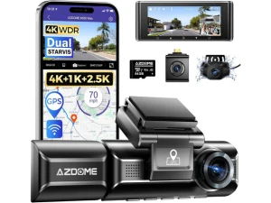 3-Channel Dash Cam with 64GB Card — Dash Cam, AZDOME