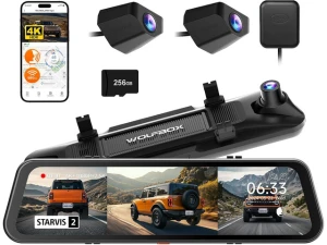 3-Channel Mirror Dash Cam, Bumper Version, Includes 256GB Card and GPS — Dash Cam, WOLFBOX
