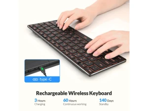 Black Wireless Keyboard — Bluetooth Keyboard, Riitek