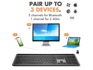 Full-Size Wireless Keyboard — Bluetooth Keyboard, X9