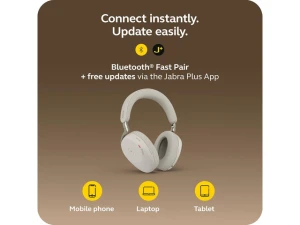 Over-ear wireless Bluetooth headset, Warm Gray — Wireless Earbuds, Jabra