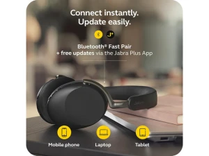 Over-Ear Wireless Bluetooth Headset with Microphone, Black — Wireless Earbuds, Jabra