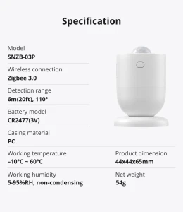 Zigbee Motion Sensor — Motion Sensor, Sonoff