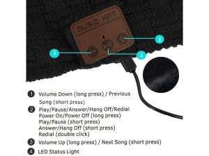 Wireless Beanie with Built-in Headphones — Wireless Earbuds, Suppower
