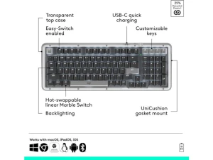 Graphite Wireless Mechanical Keyboard — Bluetooth Keyboard, Alto Keys