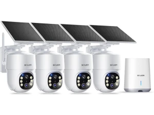 Wireless Outdoor Security Camera, 4 Cameras — Security Camera, SOLIOM