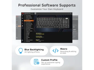 96-Key Mechanical Keyboard with Wrist Rest — Bluetooth Keyboard, RK ROYAL KLUDGE