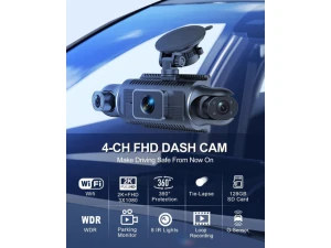 4-Channel Dash Camera with 2K Front and 1080P Side and Rear Cameras — Dash Cam, Trisvision