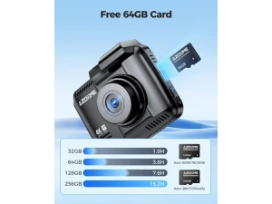Front and Rear Dash Camera with 64GB Card — Dash Cam, AZDOME