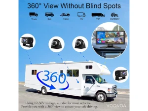 RV Backup Camera System with Quad-Split Touchscreen Monitor — Backup Camera, Trisvision