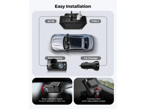 Front and Rear 2-Channel HDR Dash Camera, 4K+1080P FHD — Dash Cam, SUNIVISION