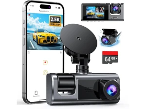 3-Channel Dash Camera with 64GB SD Card — Dash Cam, SUNIVISION