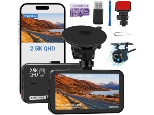 Dual Front-and-Rear Dash Camera with 64GB Card — Dash Cam, WESTWAY