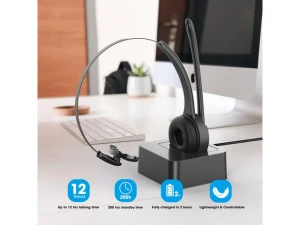 Bluetooth Wireless Headset with Charging Base — Wireless Earbuds, KEHIPI
