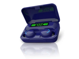 TWS Earbuds with Wireless Charging Case and Power Bank, Dark Blue — Wireless Earbuds, VYSN