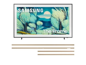 65-inch QLED Smart TV with Modern Teak Bezel — Smart TV, Samsung