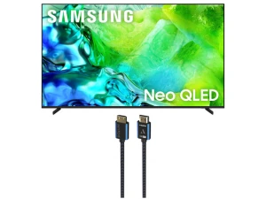 75-inch QLED television bundle with HDMI cable — Smart TV, Samsung