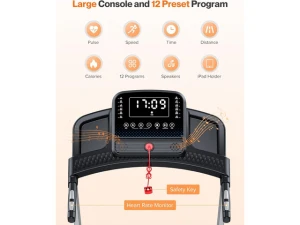Foldable Treadmill with Incline, Bluetooth Speaker and App & Voice Control — Connected Equipment, KUKA
