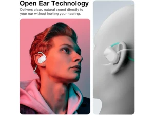Open-Ear Headphones, White/Turquoise — Wireless Earbuds, KUKA