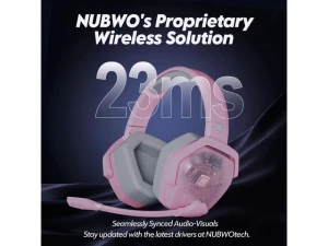 Pink Wireless Gaming Headset — Wireless Earbuds, NUBWO