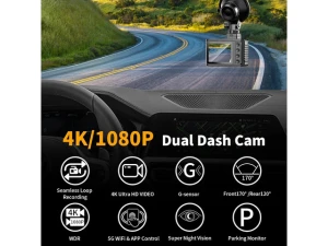 Dual-Channel Front and Rear Dash Camera with 4K Video — Dash Cam, TUKO