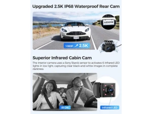 3-Channel Dash Camera with 4K Video and GPS — Dash Cam, AZDOME