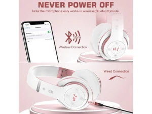 Wireless Over-Ear Headphones 6S, White & Rose Gold — Wireless Earbuds, Generic Logic, Inc.
