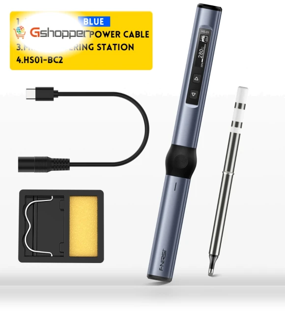 Digital Display Constant Temperature Soldering Iron — Stations, FNIRSI