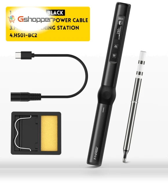 Digital Display Constant Temperature Soldering Iron — Stations, FNIRSI