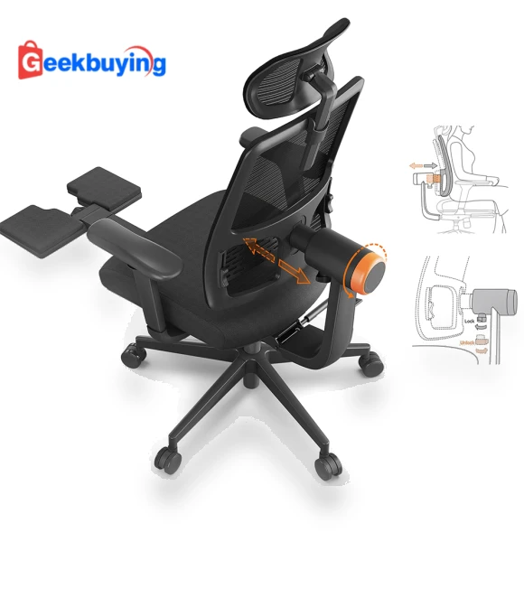 Ergonomic Chair with Footrest, Auto-Following Backrest, Adaptive Lower Back Support — Desk Chairs, NEWTRAL