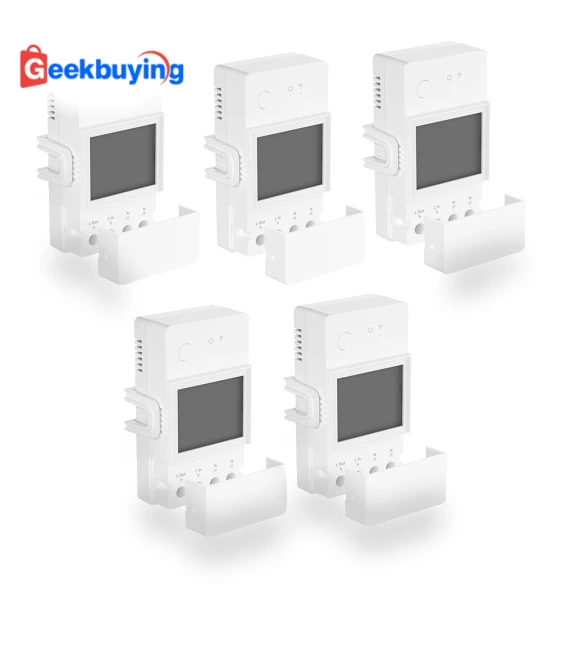 5PCS Smart Power Meter Switch with LCD Screen and App Control — Smart Home Modules, Sonoff