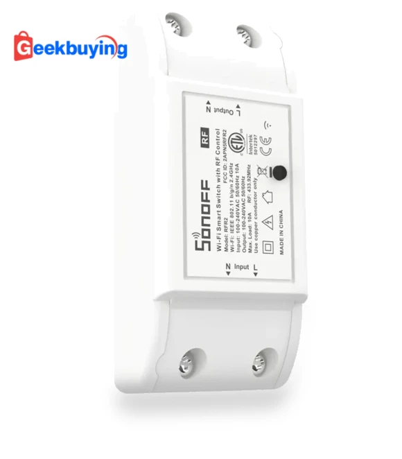 WiFi Smart Switch with RF Receiver, Remote Control, Timer, Works with Alexa — Smart Home Hubs & Controllers, Sonoff