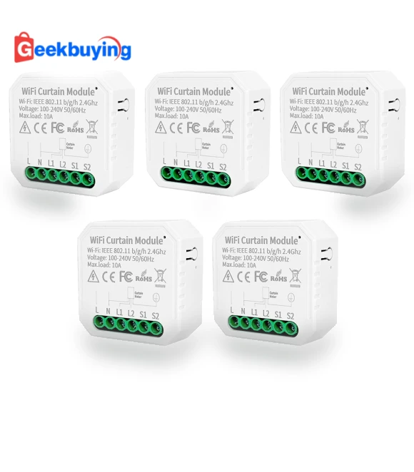 WiFi Smart Curtain Switch Controller, 5Pcs Set — Smart Home Hubs & Controllers, Tuya
