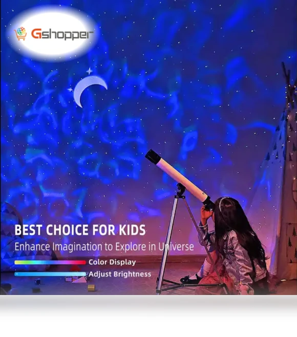 Smart Voice Control Galaxy Kids Space Moving Water Wave Moon Star Nebula Lamp — Kids' Lamps