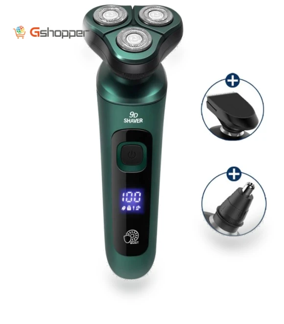 3-in-1 Electric Shaver with Smart Digital Display — Accessories